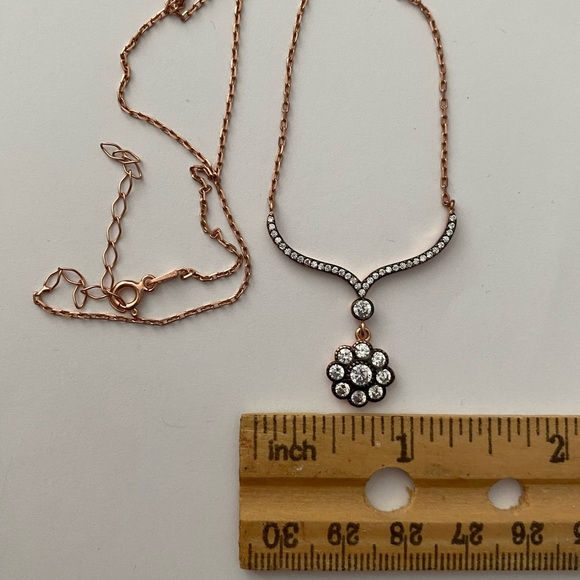 925 Silver necklace cz stones - Picture 3 of 4